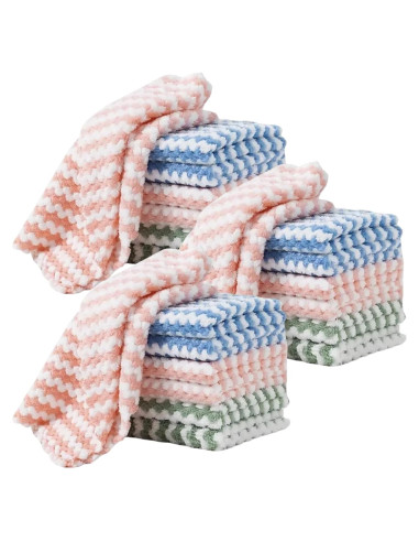 Paquete de 21 Paños de Microfibra MISSJOJIAY 25.4 cm - Absorbentes