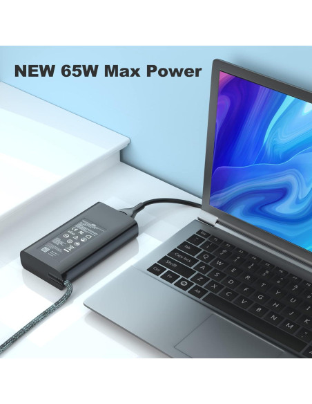 Cargador USB-C 65W HP Envy - Adaptador portátil ligero