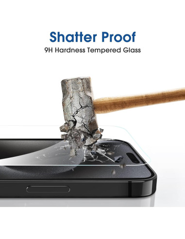Protector de Pantalla amFilm para iPhone 15 Pro 6.1" 2+2