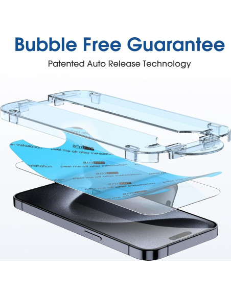 Protector de Pantalla amFilm para iPhone 15 Pro 6.1" 2+2
