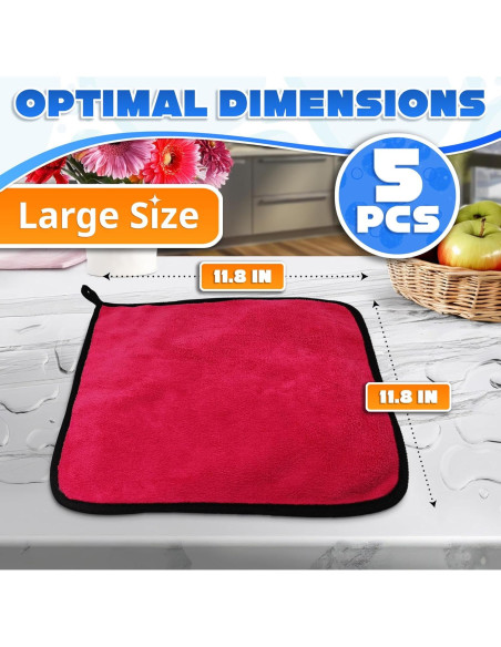 Paños de Limpieza de Microfibra VIKROM 30x30 cm - 5 Pcs