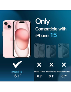 Protector de Pantalla JETech para iPhone 15 6.1" Vidrio Templado 2-Pack 2