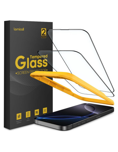 Protector de Pantalla Lamicall Vidrio Templado iPhone 16 Pro Max