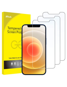 Protector de Pantalla JETech para iPhone 12/12 Pro 15.5 cm, Paquete de 3