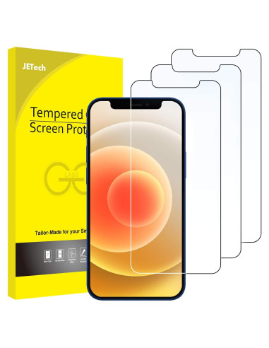 Protector de Pantalla JETech para iPhone 12/12 Pro 15.5 cm, Paquete de 3