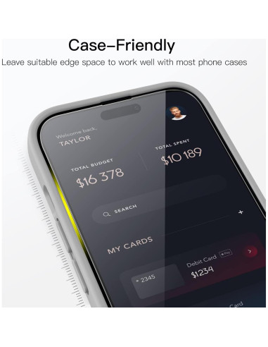 Protector de Pantalla JETech para iPhone 14 Pro Max 6.7" Vidrio Templado 9H
