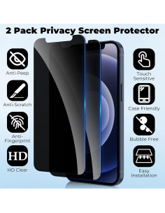 Protector de Pantalla Privado WHPXJY para iPhone 12/12 Pro 6.1" 2