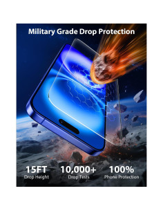 Mkeke Protector de Pantalla Vidrio Templado para iPhone 16/15 6.1" 2