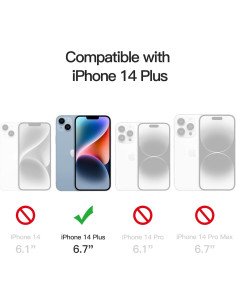 Protector de Pantalla JETech para iPhone 14 Plus 6.7" Vidrio Templado 2
