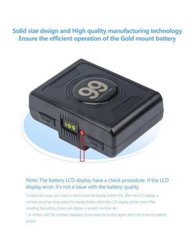 Batería de Montaje Dorado REYTRIC 99Wh 6875mAh con Cargador