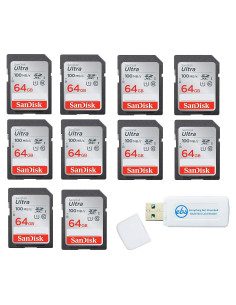 Paquete de 10 Tarjetas SD SanDisk Ultra 64GB UHS-I Clase 10