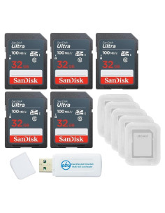 Paquete 5 Tarjetas SanDisk 32GB Ultra SDHC UHS-I Clase 10