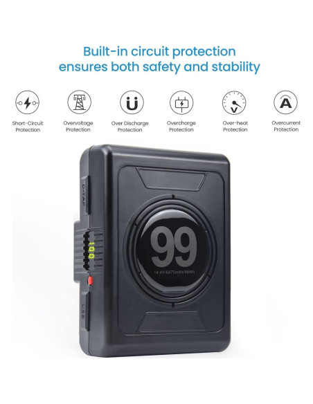 Batería de Montaje Dorado REYTRIC 99Wh 6875mAh con Cargador