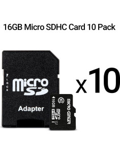 Micro Center 16GB Tarjeta MicroSDHC Clase 10 con Adaptador - 10 Paquete 2