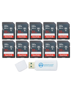 Paquete de 10 Tarjetas SanDisk Ultra 32GB SDHC + Lector