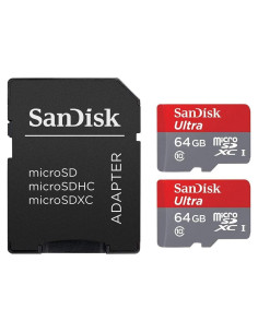 Tarjeta microSDXC SanDisk Ultra 64GB con Adaptador - 2 Paquetes