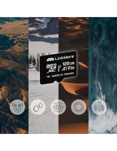 Tarjeta Micro SDXC LinkMore 128GB A1 UHS-I U3 V30 Clase 10 Tarjeta Micro SDXC LinkMore 128GB A1 UHS-I U3 V30 Clase 10