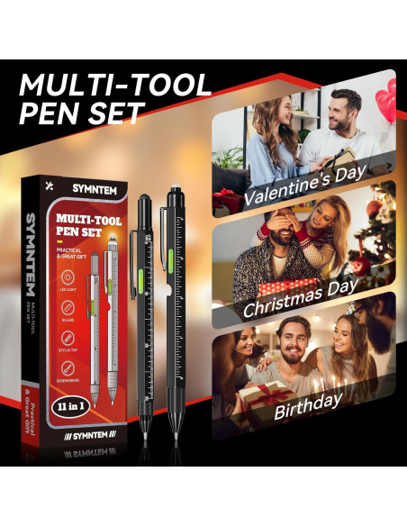 Bolígrafo Multitool 11 en 1 SYMNTEM con Luz LED