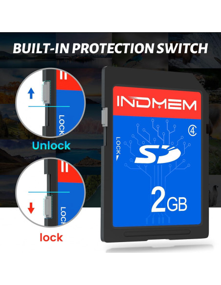 Tarjeta SD INDMEM 2GB Clase 4 - 6 Paquetes de Memoria Flash Tarjeta SD INDMEM 2GB Clase 4 - 6 Paquetes de Memoria Flash