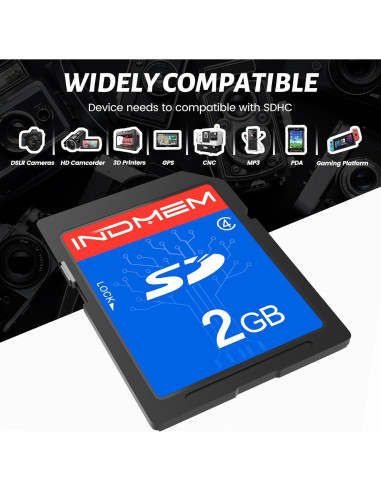 Tarjeta SD INDMEM 2GB Clase 4 - 6 Paquetes de Memoria Flash