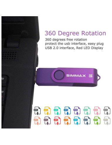 Memoria USB 32GB 2.0 QianHoo Giratoria Rápida 60MB/s