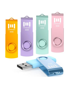 Unidad Flash USB 2.0 MOSDART 64GB Multicolor Paquete de 5