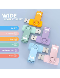 Unidad Flash USB 2.0 MOSDART 64GB Multicolor Paquete de 5 2
