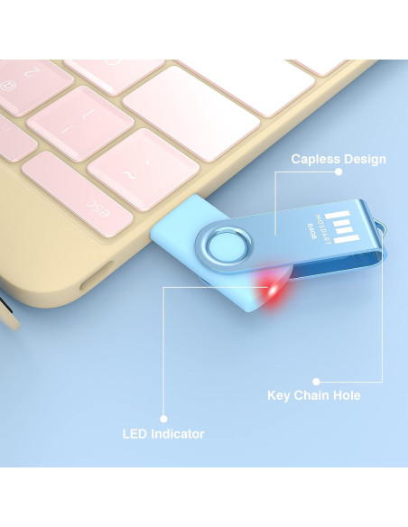 Unidad Flash USB 2.0 MOSDART 64GB Multicolor Paquete de 5 Unidad Flash USB 2.0 MOSDART 64GB Multicolor Paquete de 5