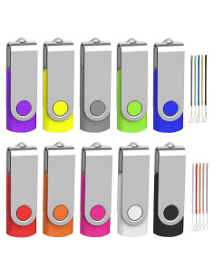 Paquete de 10 Unidades Flash USB 2.0 Wooolken 64GB Metálicas