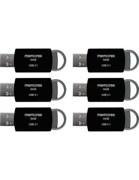Memorex USB 3.1 Unidad Flash 64GB - Paquete de 6
