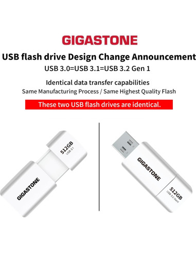 GIGASTONE 512GB Unidad Flash USB 3.2 Gen 1, 120MB/s