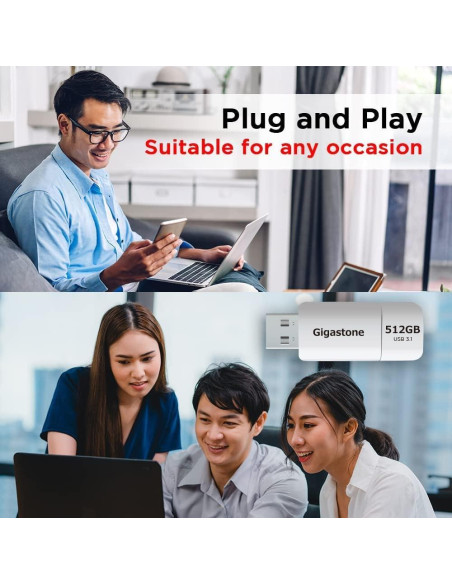 GIGASTONE 512GB Unidad Flash USB 3.2 Gen 1, 120MB/s