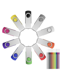 Paquete de 10 Unidades Flash USB 2.0 64GB Multicolor FEBNISCTE