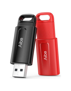 Aiibe 128GB Unidad Flash USB 2.0 - Paquete de 2 (Negro y Rojo)