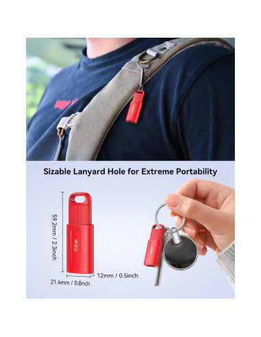 Aiibe 128GB Unidad Flash USB 2.0 - Paquete de 2 (Negro y Rojo)