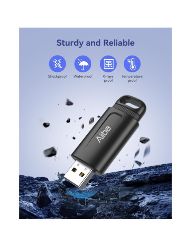 Aiibe 128GB Unidad Flash USB 2.0 - Paquete de 2 (Negro y Rojo)