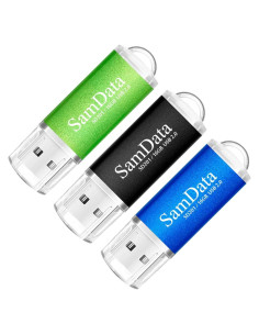 Paquete de 3 Memorias USB 2.0 SamData 16GB Multicolor