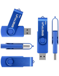 EASTFUN 4 Pcs 16GB USB 2.0 Memoria Flash Giratoria Colores Mezclados 2