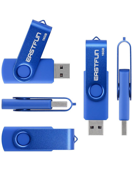 EASTFUN 4 Pcs 16GB USB 2.0 Memoria Flash Giratoria Colores Mezclados