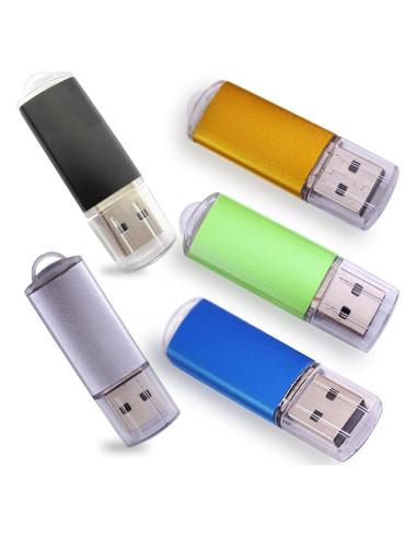 Paquete de 5 Pendrives USB 2.0 Ebamaz 128MB Metal Blanco