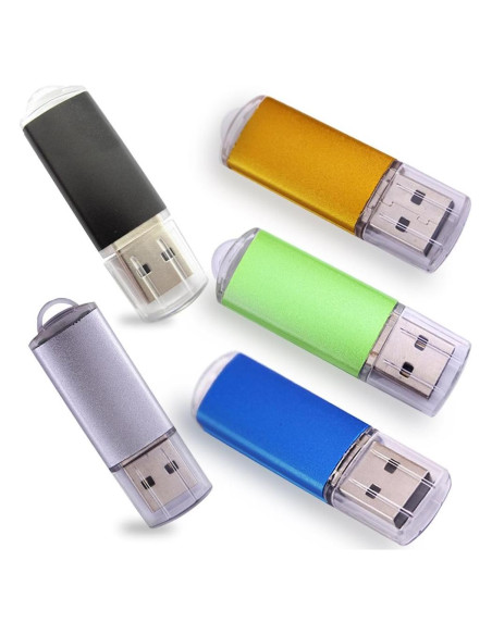Paquete de 5 Pendrives USB 2.0 Ebamaz 128MB Metal Blanco Paquete de 5 Pendrives USB 2.0 Ebamaz 128MB Metal Blanco