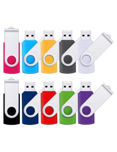 10 Unidades Flash USB 2.0 Pnstaw 32GB Multi-color Giratoria