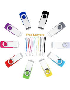 10 Unidades Flash USB 2.0 Pnstaw 32GB Multi-color Giratoria 2