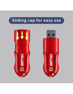 Paquete de 5 Unidades Flash USB 3.2 32GB TEKISM Rojo 2