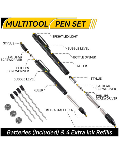 Bolígrafo multitool 11 en 1 MANWALD con luz LED
