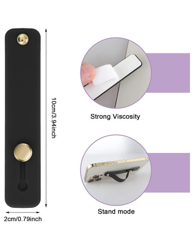 Soporte de Dedo para Teléfono WLLHYF - 2 Piezas Silicona Negra