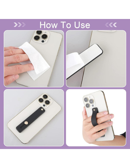 Soporte de Dedo para Teléfono WLLHYF - 2 Piezas Silicona Negra