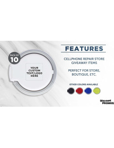 Pack de 10 Soportes de Teléfono Celular Eclipse Personalizables - Blanco 2