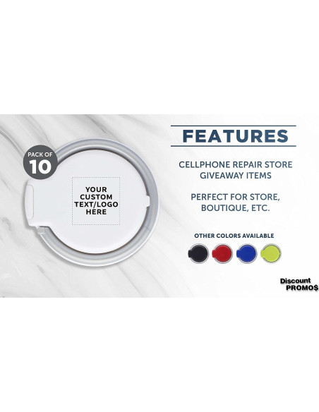 Pack de 10 Soportes de Teléfono Celular Eclipse Personalizables - Blanco