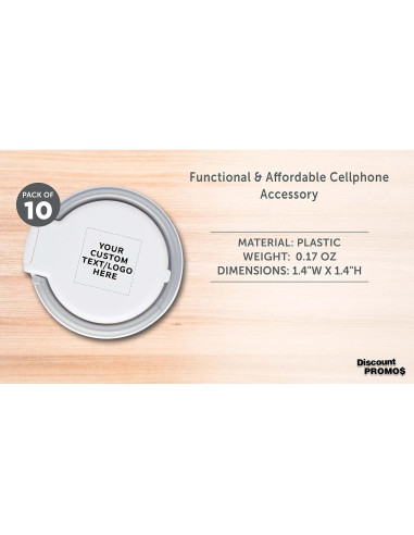 Pack de 10 Soportes de Teléfono Celular Eclipse Personalizables - Blanco